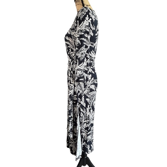 CAbi Leaf Print Knee Length Wrap Dress - Picture 4 of 13
